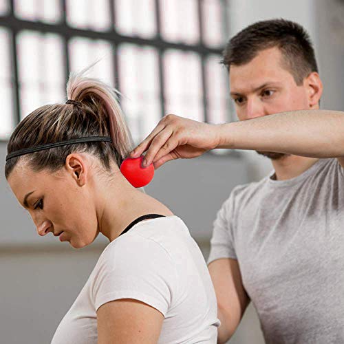 WOVTE Massage Lacrosse Ball for Sore Muscles, Shoulders, Neck, Back, Foot, Body, Deep Tissue, Trigger Point, Muscle Knots, Yoga and Myofascial Release (Red)