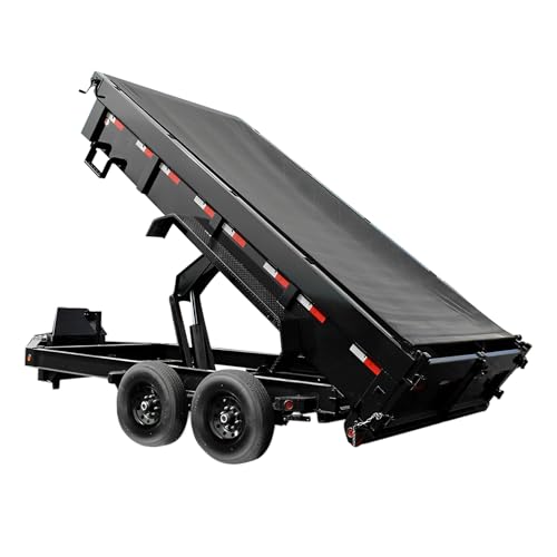 Photo 1 of (MESH ONLY) SUMORISE Dump Trailer Tarp 7'X18' - Heavy Duty Dump Truck Mesh Tarp with Double Pockets, Reinforced Double Needle Stitch Webbing Ripping Tearing Stop, No Rust Thicker Brass Grommets , Uv -Protective(Black)