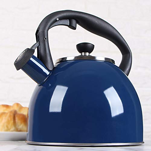 Rorence Stainless Steel 2.5 Quart Capsule Buttom Whistling Stovetop Tea