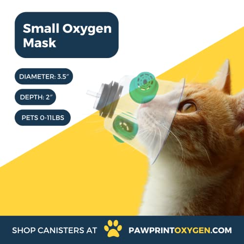 Pawprint Medical Oxygen Therapy Mask (Small) for Dogs and Cats with 6