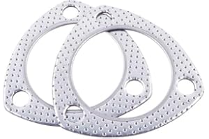 JOIUYOLJ Exhaust Flange Gasket 1.5-inch 2Pcs 3-Bolt for Multipurpose Manifold Catalytic Converter Turbine Header Replacement Shaft Return Engine Exhaust Pipe…