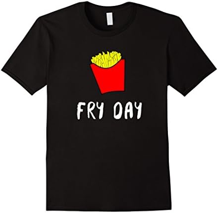 Men's Fry Day Funny French Frie Lover T-Shirt Medium Black