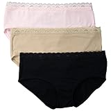3 Pack Hanes Platinum Pure Comfort Stretch Hipsters Panties No Pinch Lace For Women