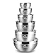Umite Chef Stainless Steel Mixing Bowls Set, 6 Piece Thickened Kitchen Salad Bowl, Matte and Mirror Finish, Easy for Healthy Meal, Nesting and Stack,1.59, 2.11, 2.85, 3.59, 4.65, 5.50 QT