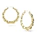 GemGem Jewelry Women's Gold Tone Big Round Hollow Casting Hip Hop Statement Bamboo Hoop Pincatch Earrings (3 inches, Gold Color)