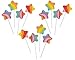 Rhode Island Novelty 2-Inch Multi Color Swirl Rainbow Star Lollipops, Individually Wrapped, 4-Inch Stick (12-Units)