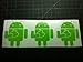 Android Robot Eating an Apple Set of Three 2.75 Inch Tall Vinyl Decals Lime Green