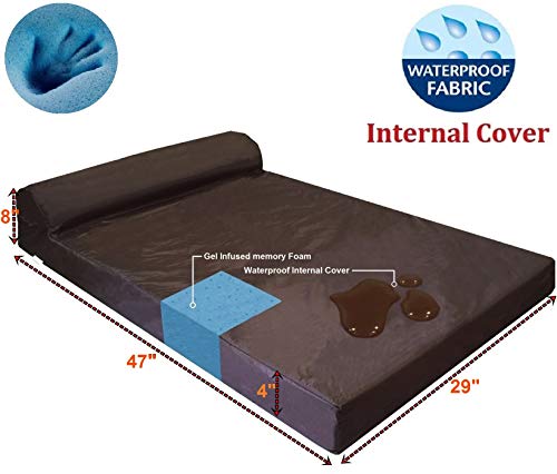 image for Dogbed4less XL HeadRest Pillow Orthopedic Cooling Memory Foam Pet Dog 