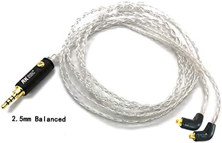 Haldaneaudio 2.5mm TRRS Balanced 4 Cores 7N OCC Silver Plated Headphone Upgrade Cable For ER4SR ER4XR Headphones (2m)