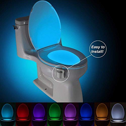 SleepinGO Multi-Color Motion Sensor LED Toilet Night Light - Light Detection Sensor- Cool New Fun Gadget for Him, Her, Men, Women, Birthday Kid - Funny Unique Gift Idea - Best Gag Christmas Present
