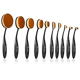 BESTOPE Makeup Brushes 10 Pieces Oval Makeup Brush Set Professional Contour Soft Toothbrush with Shaped Design for Powder Cream Concealer