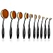 BESTOPE Makeup Brushes 10 Pieces Oval Makeup Brush Set Professional Contour Soft Toothbrush with Shaped Design for Powder Cream Concealer
