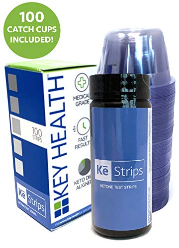 Bundle KēStrips Ketone Strips + Clean Catch Cups + eBook: Keto Test Strips for Testing Ketosis Levels Bundle with Disposable Urine Cups | Free 159 Page Keto Guide eBook | FDA Registered (2 Items)