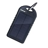 Nekteck Solar Charger 12000mAh Rain-resistant Dirt/Shockproof Dual USB Port Portable Charger Battery Backup Power Pack for All USB Supported Devices, Black