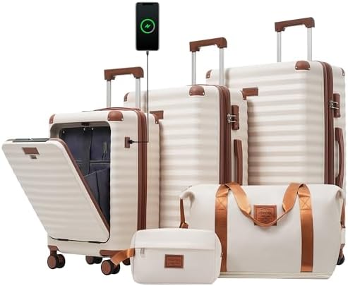 Amazon.com | Merax Luggage Sets Front Opening, 3 Piece Hardshell