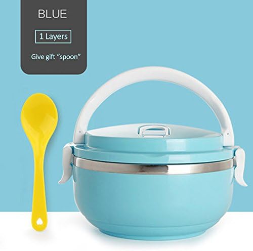 Portable Japanese Bento Box Thermal Insulation Stainless Steel Lunch Box Food Fruit Storage For Kids Picnic Dinnerware Set B019 (700ml, Blue)