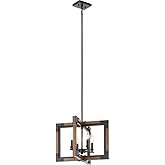 KICHLER Marimount 14" 4 Light Convertible Chandelier/Semi Flush with Clear Glass in Auburn Stained