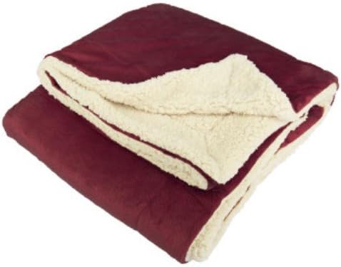 Micro Mink Sherpa Throw Blanket (Burgundy Red)