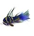 Kat Fly Cat Wand Refill Teaser Toy - Interactive Cat Wand Toy Attachment with Real Feathers - Fish (Blue)