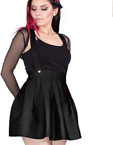 Vrolok Clothing Skater Skirt - Suspender High Waisted - Size 3XL, Black