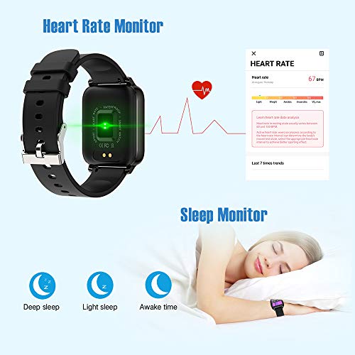 Smart Watch 2021 Watches for Men Women, Fitness Tracker 1.69" Touch Screen Smartwatch Fitness Watch Heart Rate Monitor, Pedometer, Sleep Monitor, IP67 Waterproof Activity Tracker for Android iPhone - Image 3