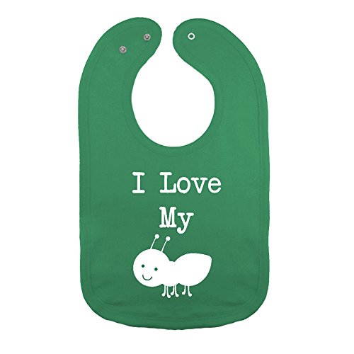 We Match! Unisex-Baby -I Love My Aunt (Ant) Funny Thick PREMIUM 2-Ply Cotton Baby Bib With Snaps (Kelly)