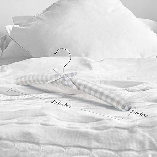 image for GLCON Satin Padded Hangers for Sweaters - Thick Padded Clothes Hangers