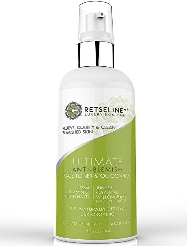 Retseliney Acne Facial Toner & Oil Control, Acne Treatment for Face with 2% Salicylic Acid, for Teens, Adult & Hormonal Acne, Clear Blemishes & Acne Scars, Organic Facial Cleanser for Men & Women