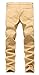 Men's Khaki Biker Moto Distressed Destroyed Fashion Skinny Slim Fit Jeans 336khaki W42,336khaki