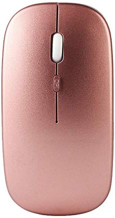 SUImeito 2.4GHz Rechargeable Wireless Mouse Silent Button Ultra Thin USB Optical Mice New Munse 10 m Wireless Range (Rose Gold)