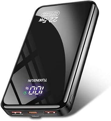 Power Bank 22.5W 20000mAh Fast Charge Bateria Externa, PD3.0 QC4.0 Bateria Portátil, USB C Entrada & Saída Powerbank com Tela LCD Compatível com Smartphones, smartwatches, etc