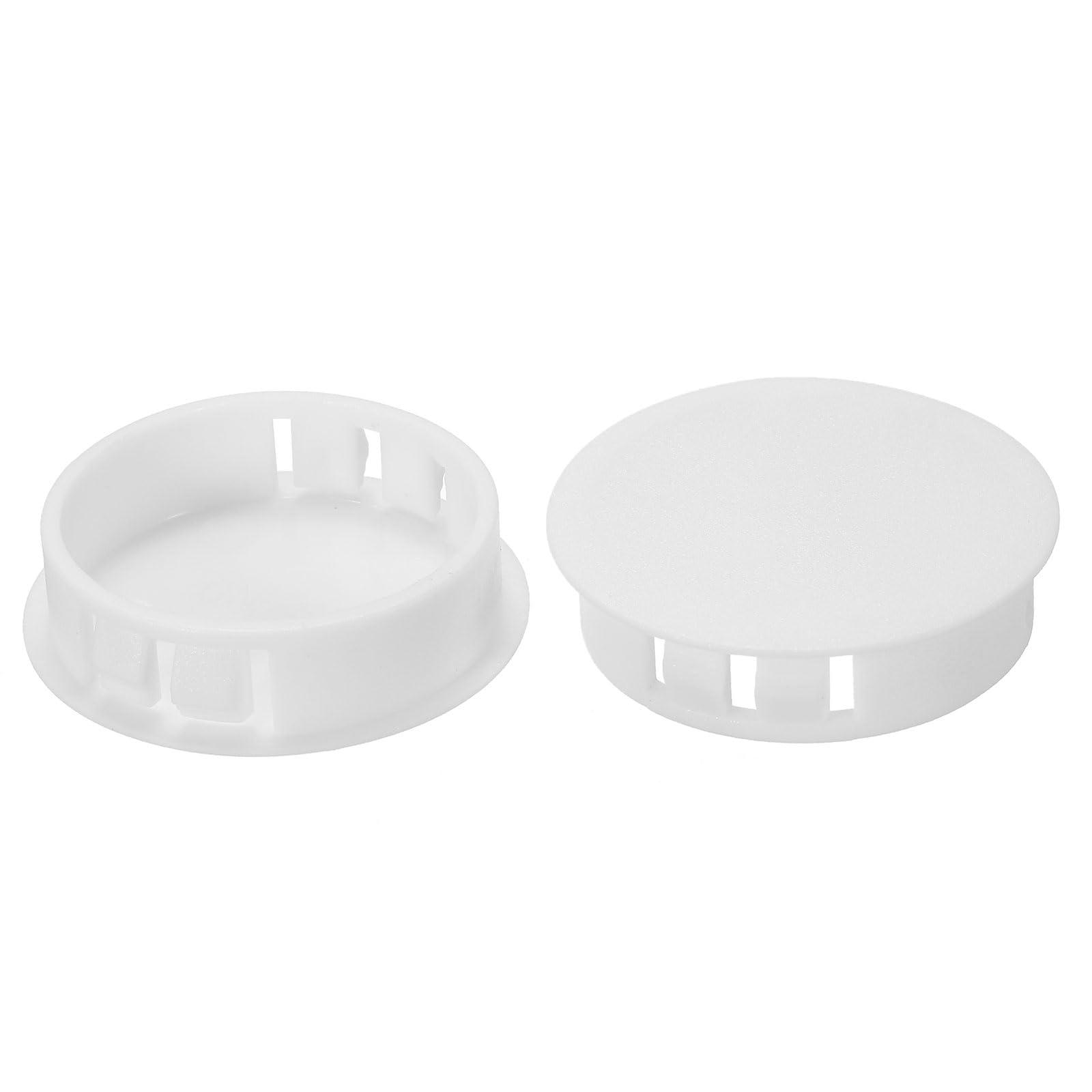 Photo 1 of PATIKIL 38mm (1.5") Plastic Hole Plugs, 20Pcs Flush Type Round Hole Plugs Cover Snap in Locking Hole Tube for Table Kitchen Cabinet Furniture, White