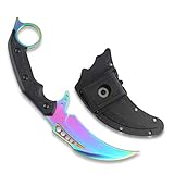 Andux Land Karambit Knife CS Game Knife Fixed Blade