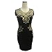 BEKRO Women's Sleeveless Lace Print Slim Fit Package Hip Bodycon Dress