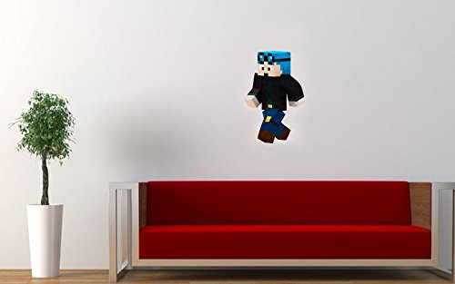 EnderToys Blue Hair Miner Boy 24 Inch Wall Decal - //coolthings.us