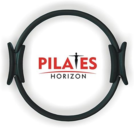 Pilates Ring with Carry Bag - Resistance Fitness Magic Circle- Dual Grip Handles for Flexibility, Strength &amp; Toning (Black)