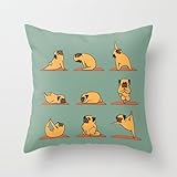 GORON Pillow Case,Pug Yoga Home Decorative Pillowcase,Sofa Pillow Cover 18
