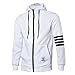 Shensee Handsome Men Sweatshirt Hoodie Casual Zipper Hooded Jackets (M, White)