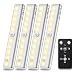 Anbock Under Cabinet Lighting Remote Control Wireless LED Closets Light Battery Operated with Timer & Touch Switch Dimmable Stick on Anywhere for Kitchen Under Counter Entryway Warm White 3000K 4 Pack primary