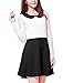 Allegra K Women's Contrast Color Mesh Panel Above Knee Dress L Black
