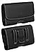Microsoft Lumia 640 XL Premium Leather Pouch Carrying Case with Belt Clip , Belt Loops Holster (Plus Size For Microsoft Lumia 640 XL Perfect Fits with Silicone Case or Snap on Case,Bumber Case, Thin Protective Case On It)-Black