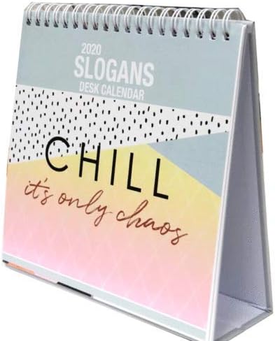 2020 Art Desk Standing Calendar Month to View Office Table Top Planner Motivational Quotes (Chill)