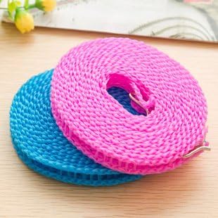 Ceeyali Travel Elastic Clothesline Adjustable Clothesline for Outdoor and Indoor Use Random Color(2 Pack 5m Hook Clotheslines)