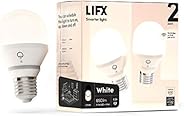 LIFX L3A19LW06E26CA White, A19 Wi-Fi Smart LED Light Bulb, Warm, Dimmable, No Bridge Required, Compatible with