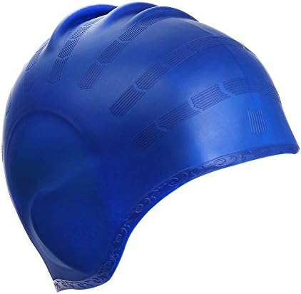 Swimming Cap Silicone Non-toxic Tasteless Long Hair Swim Cap with 3D Ergonomic Design Ear Pockets and Great High Elasticity for Teenagers Women and Adults Keeps Hair Clean Ear Dry