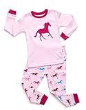 Leveret Little Girls Horse 2 Piece Children Pajama 100% Cotton (12M-5 Years)