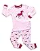 Leveret Little Girls Horse 2 Piece Children Pajama 100% Cotton (12M-5 Years)