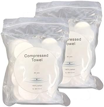 Solent Compressed Towel Tablet Wash Cloth Cleaning Camping Traveling Outdoor Salon Gym 100% Cotton Compression - 9.44" x 15"