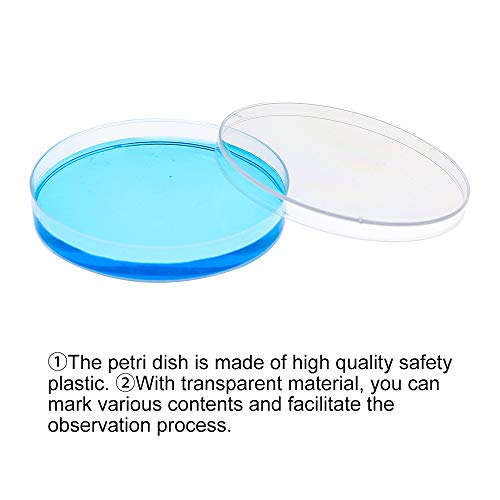 DEPEPE 30pcs Plastic Petri Dish Set with Lids (20pcs 100mm/10pcs 90mm) with 20pcs 3ml Plastic Transfer Pipettes, for School Science Fair Project and Party