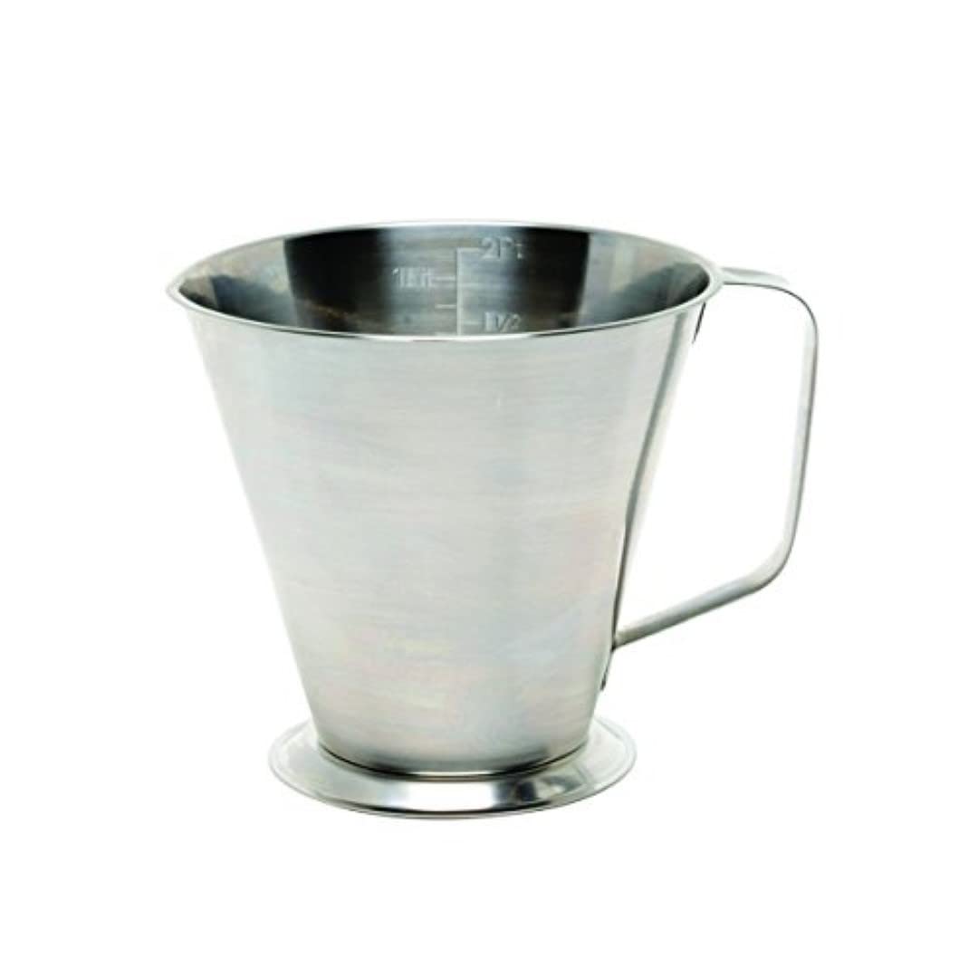 Genware NEV-16510 Graduated Jug, Stainless Steel, 1 L/2Pt